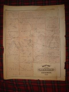 ANTIQUE 1874 MEEKER WRIGHT COUNTY MINNESOTA MAP LITCHFIELD BUFFALO