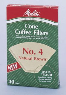 Melitta Cone Coffee Filters 4 Natural Brown New