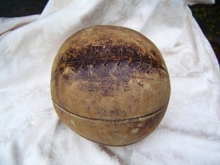 Antique Laced Up Medicine Ball Shaped as Basketball