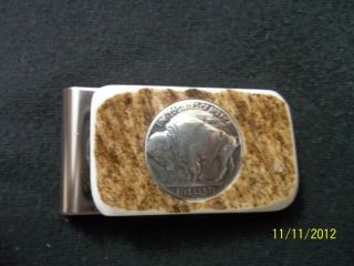 Money Clip Handcrafted in The USA of Natural Shed Moose Antler