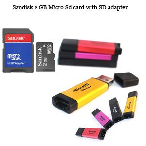 MicroSD Memory Card with SD Card Adapter USB Reader Flash Drive