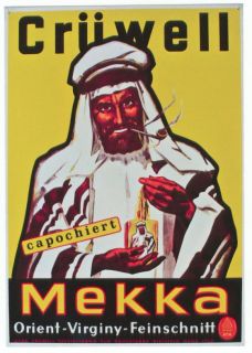 Original Vintage Poster Cruwell Mekka Sheik Pipe PR Tin