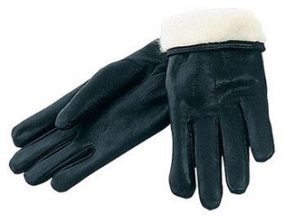 Mens Russian Pilot Leather Sheepskin Winter Gloves