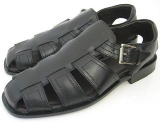Murphy Mens Shoes Black Leather Meacham Fisherman Sandals 15 1681 10 M