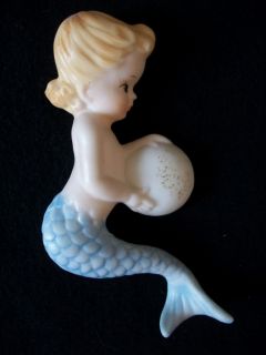 Mermaid Boy Fish Merboy Merman Fish Bubble Wall Plaque Ceramic