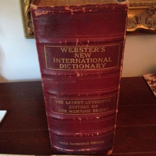 Vintage Merriam Webster Dictionary 1926 Leather HardCover Huge 6