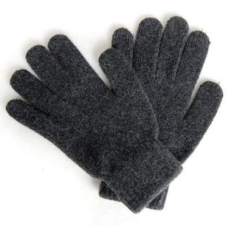Mens Winter Gloves Charcoal Wool Soft Stretch Knit Sz Large