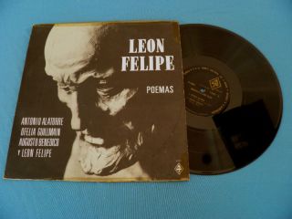 Leon Felipe Poemas Poems RARE Mexico 1960 LP