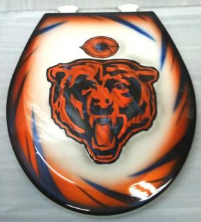 Chicago Bears Toilet Seat Airbrushed Cut Metal NFL