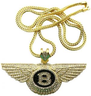 Out Bentley Pendant Long Chain Mens Necklace Fashion Jewelry