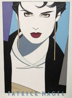 Patrick Nagel Michael Acrylic on Canvas Board Painting