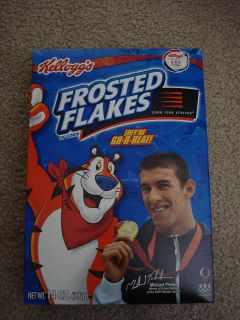 Michael Phelps Collector Box Frosted Flakes Cereal New
