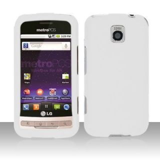 LG Optimus M C MS690 Metro Pcs Hard Case Snap on Phone Cover White