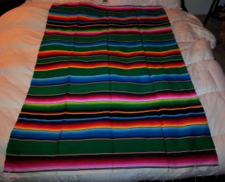 Mexican Sarape Blanket Southwest Style Beautiful Authentic
