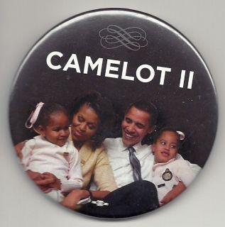 Camelot II, Barack, Michelle Obama 2008 political campaign button new