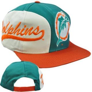 NFL Miami Dolphins Vintage Retro Deadstock Snapback Teal Orange Logo 7
