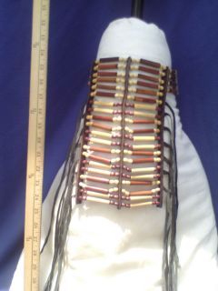 Native American Handmade pow WOW Choker SM Breastplate Wood Beads