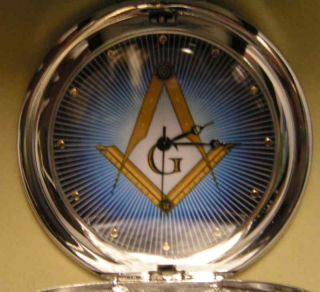 Masonic Pocket Watch w Chain New with Masonic Symbols
