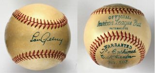 Lou Gehrig Replica Signed Autographed Baseball