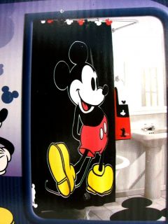 Disney Shower Curtain Mickey Mouse Set Of 12 Hooks 100 Cotton New 72 X