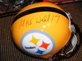 Mike Wallace Autographed Full Size T B Helmet Steelers