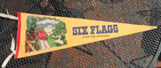  SIX FLAGS PENNANT over mid America Eureka Missouri St Louis Mo 6 L K