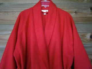 Vintage Victoria Secrets Long Red Fleece Felt Type Robe L Large Warm