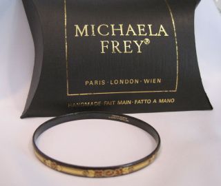 Vintage Michaela Frey Enamel Bangle Bracelet Original Box