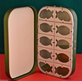 Green Aluminum Fly Box 10 Window Foam from Mill River Fly Rods