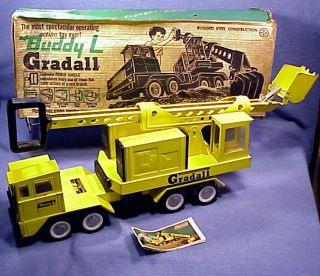 Vintage Buddy L Warner & Swasey Gradall Toy Metal 8 Wheel Truck W/ Box