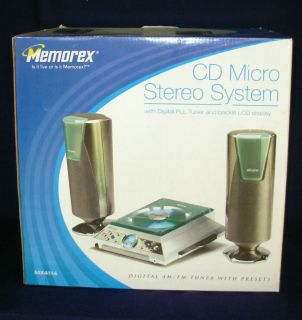 Memorex CD Micro Stereo System Digital PLL Am FM Tuner Backlit LCD