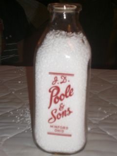 Poole and Sons Dairy Milk Bottle from Minford Ohio