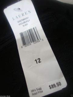 Ralph Lauren Black Skirt Middleburg Size 12 Zipper Pockets
