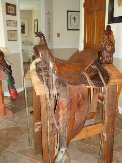 Vintage Miles City Montana Saddle Al Furstnow Stamped
