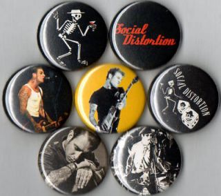 Social Distortion 7 Pins Buttons Badges Mike Ness Logo