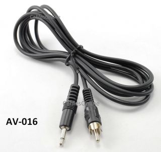 6ft 3 5mm Mono Mini Jack Plug to Single RCA Plug AV Cable Cord AV 016