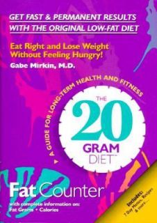 The 20 Gram Diet Fat Counter by Gabe Mirkin 1994, Paperback