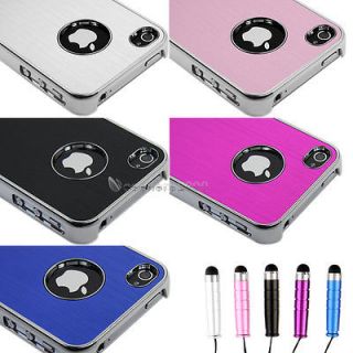 Aluminum Steel Hard Cover Case For iPhone 4 4S w/Screen Protector