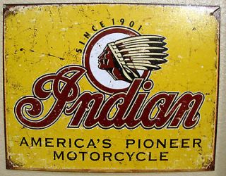 INDIAN MOTORCYCLE 1950s Antique Vintage Look Americana Advertising