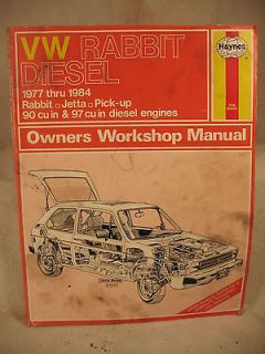 Haynes VW RABBIT DIESEL 1977   1984 JETTA PICK UP OWNERS WORKSHOP