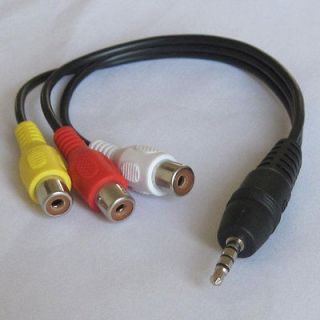 5mm audio male jack to 3 port RCA male connector AV Short cable cord