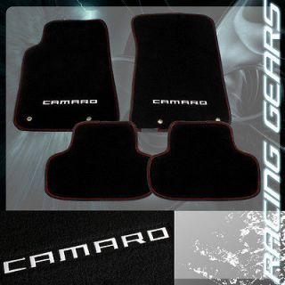 2010 2013 Chevrolet Camaro 4 Piece Black Nylon Red Stiching Floor Mat