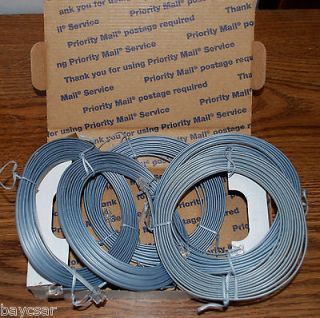 Lot of 5 Telephone Line Cords   14 foot Silver Satin    