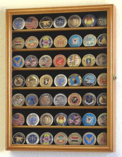 Challenge Coin Display Case Cabinet Rack Holds 49 Coins + Free