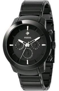 Fossil FS4531 Mens Black IP Stainless Steel Dress Chronograph Watch