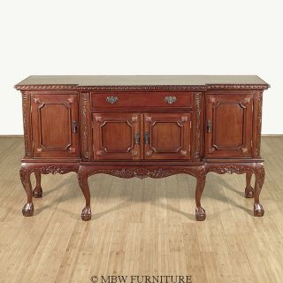 6Ft Wide Solid Mahogany Chippendale Buffet Sideboard Server c220ww