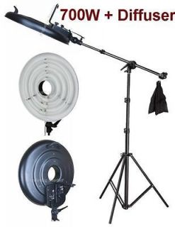 700W Studio Photo Boom Fluorescent Ring Lamp Lite Diffuser Kit, 5400K