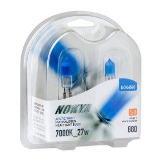 Nokya Arctic White Pro Halogen Headlight Bulbs 880 27w 7000K Stage 1
