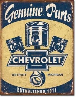 Nostalgic Genuine CHEVROLET Parts Tin Sign Chevelle Nova Camaro SS