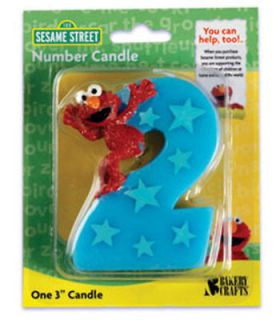 ELMO 2ND SECOND BIRTHDAY CANDLE Cake Topper Decoration Sesame Street
